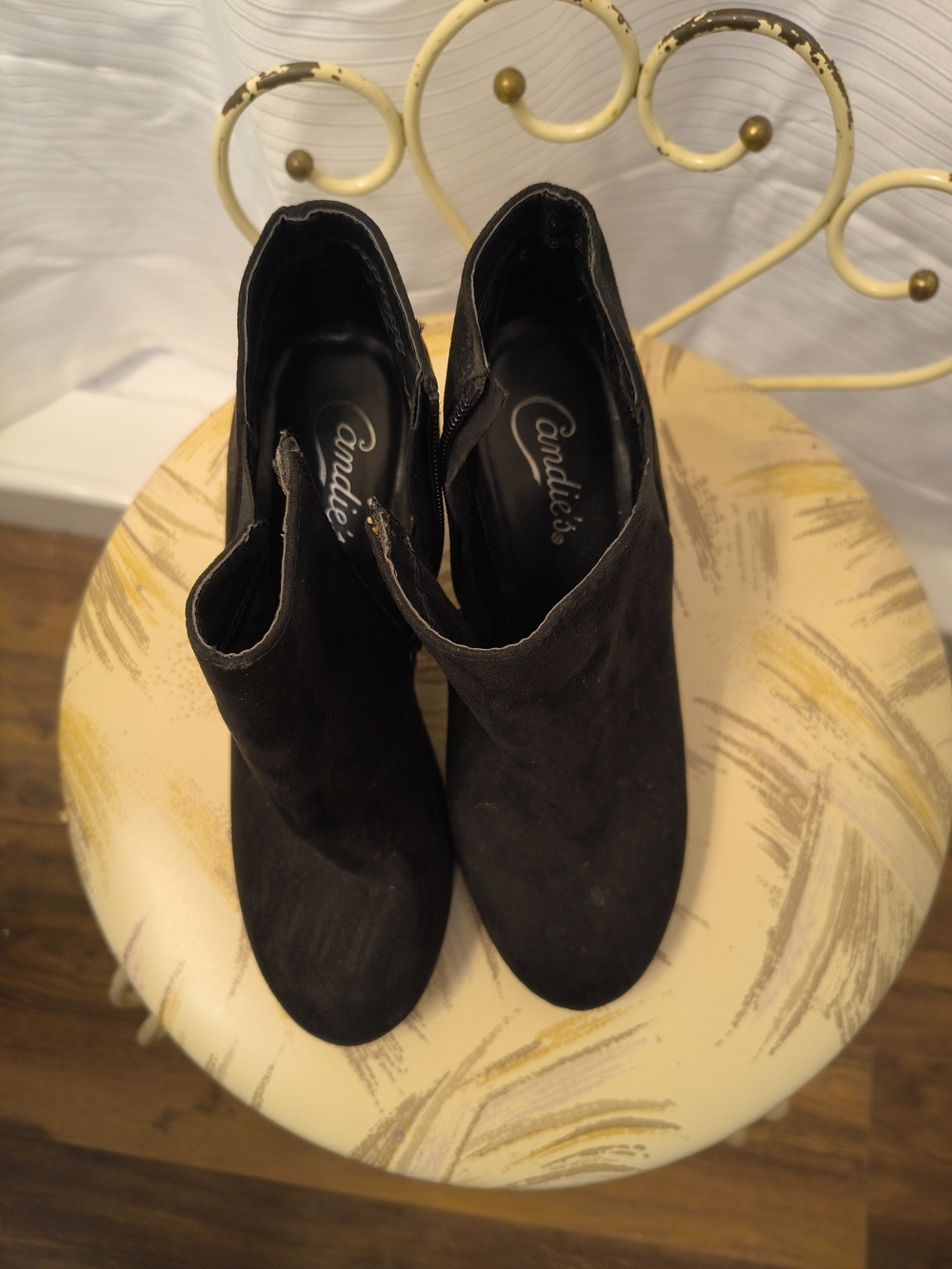 Candie's Black Suede Ankle Booties